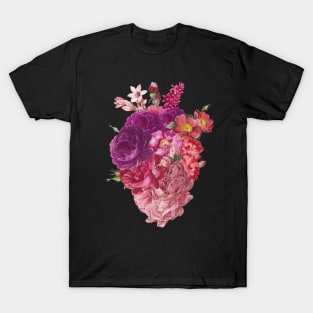 Blooming Roses Heart T-Shirt